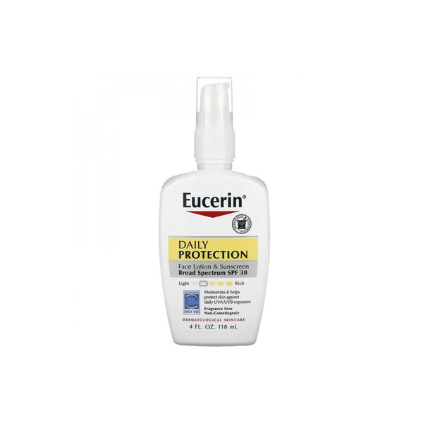 Eucerin Daily Protection Face Lotion & Sunscreen, SPF 30, Fragrance Free (118 ml)