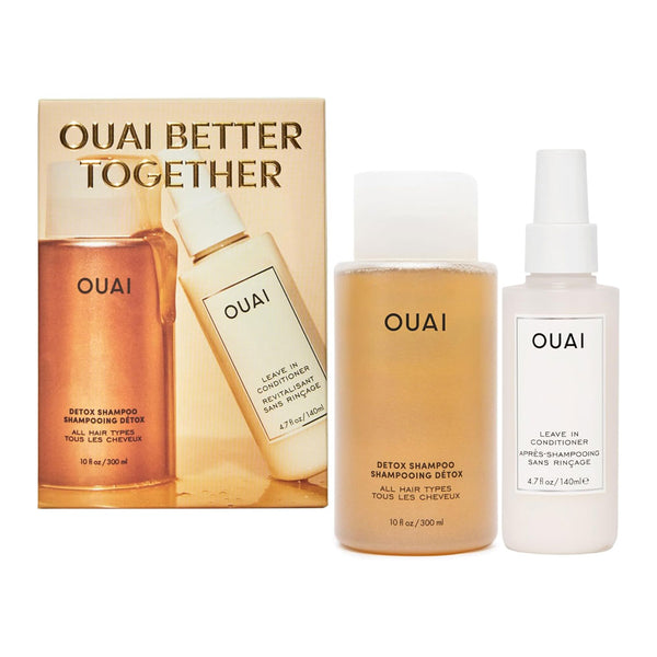 OUAI Better Together Gift Set - Full Size Detox Shampoo & Leave-In Conditioner