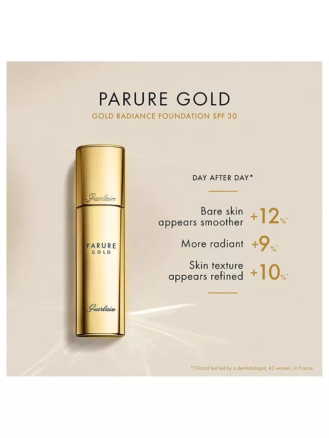 GUERLAIN, PARURE GOLD RADIANCE LIQUID FOUNDATION (light beige 02 ) - Brand hub pakistan