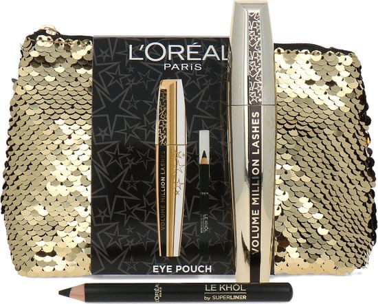 LOréal Paris Volume Million Lashes Mascara and Mini Super Liner Le Khol Eye Pencil Gift Set - Makeup Gift Set - Brand hub pakistan